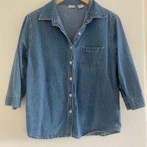 90’s Blue Denim Button-Up Shirt Jacket